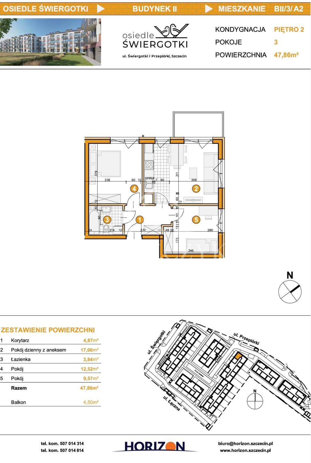 Mieszkanie trzypokojowe na wynajem Szczecin, Warszewo  48m2 Foto 15
