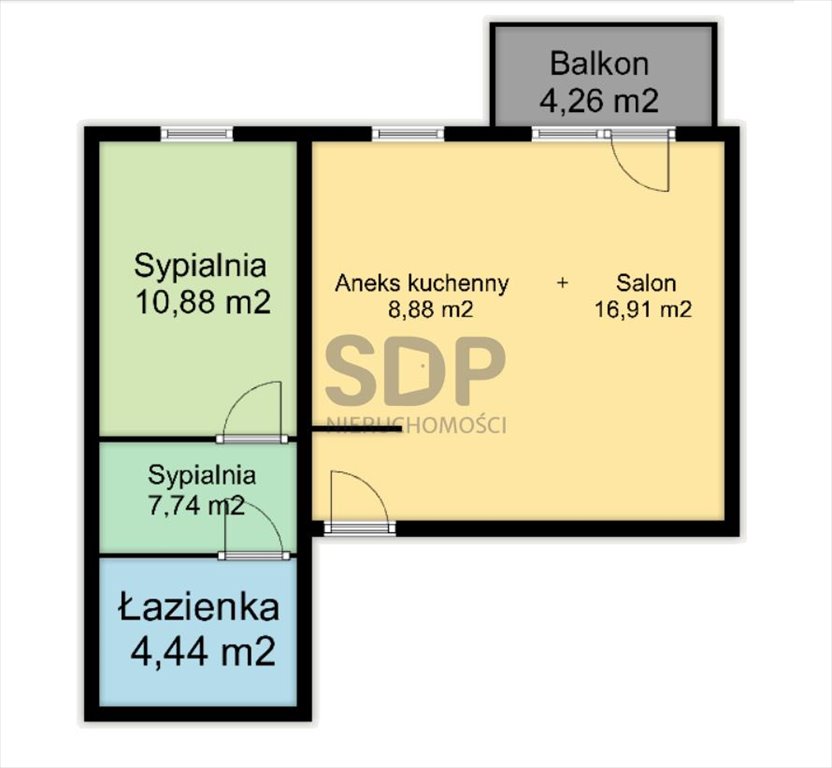 Mieszkanie dwupokojowe na sprzedaż Wrocław, Krzyki, Klecina, Przyjaźni  49m2 Foto 5