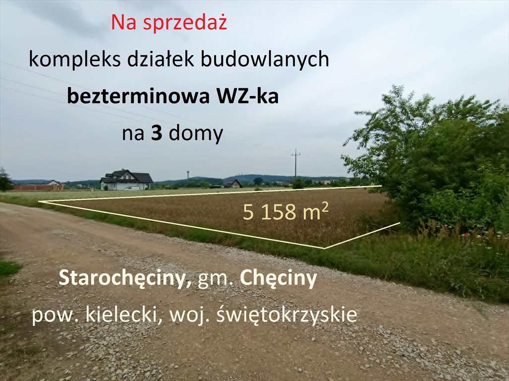 Na sprzedaż działki budowlane 5158 m² z WZ w Chęcinach Chęciny, Starochęciny  5 158m2 Foto 1