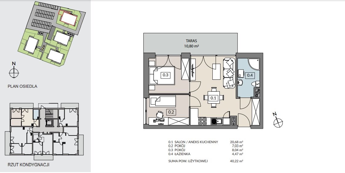 Mieszkanie trzypokojowe na sprzedaż Poznań, Umultowo, Maków Polnych 9  40m2 Foto 4