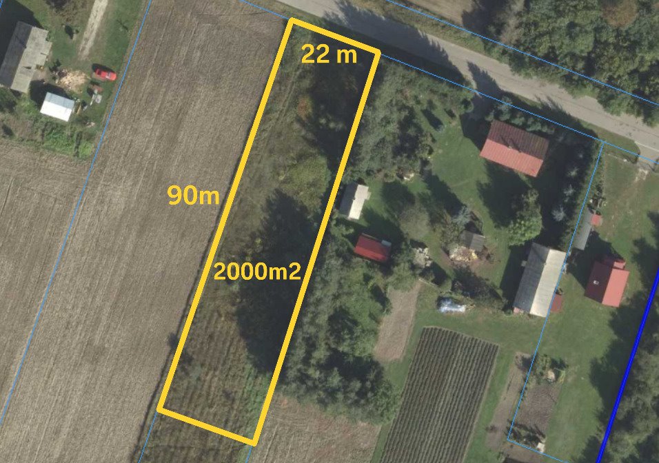 Działka 57 ar z mediami (kanalizacja, prąd, woda) w Dąbrowie Dąbrowa  2 000m2 Foto 1