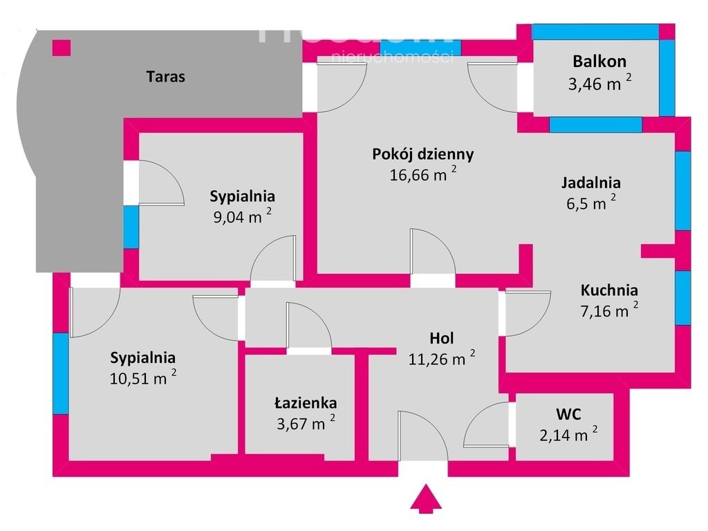 Mieszkanie trzypokojowe na sprzedaż Rzeszów, Krośnieńska  68m2 Foto 5