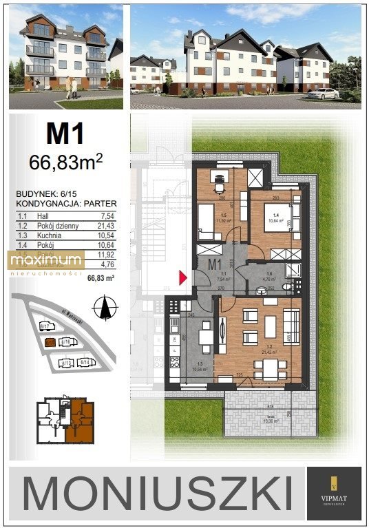 Mieszkanie dwupokojowe na sprzedaż Biłgoraj  50m2 Foto 2