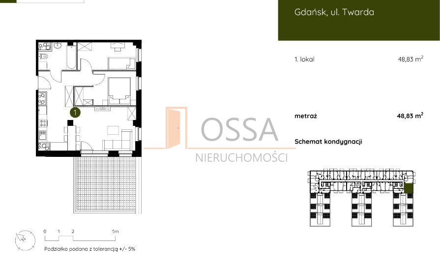 Mieszkanie trzypokojowe na sprzedaż Gdańsk, Śródmieście, Twarda  49m2 Foto 3