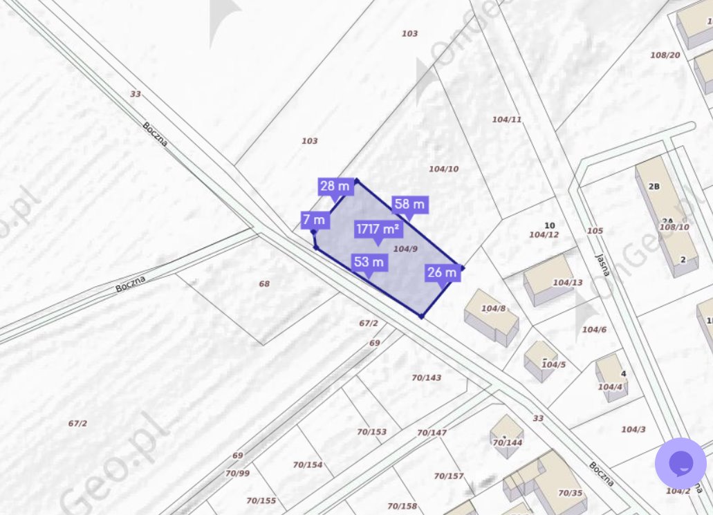 Działka 1723 m² z mediami, spokojna okolica, blisko jezior Niechanowo, Boczna  1 723m2 Foto 1
