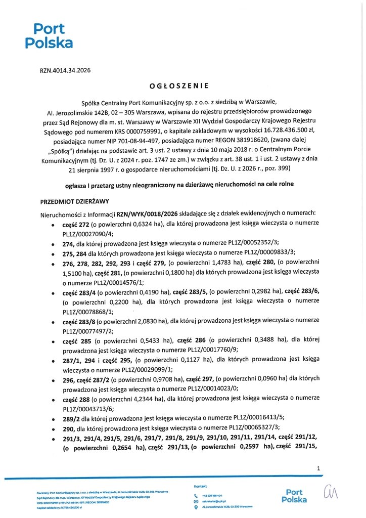 Działka rolna na wynajem w Baranowie – 48 ha, przetarg Baranów  484 247m2 Foto 1