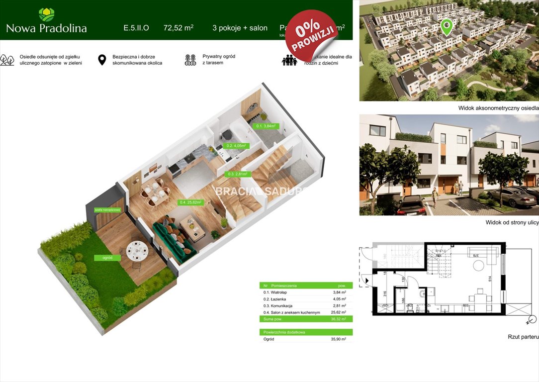 Do sprzedania przestronne 4-pokojowe mieszkanie 72,52 m² z ogródkiem w Tarnowie Tarnów, Zabłocie, Skrzyszowska  73m2 Foto 1