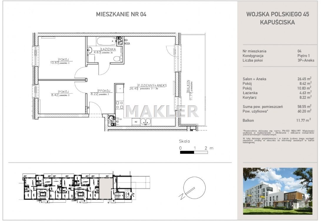 Mieszkanie trzypokojowe na sprzedaż Bydgoszcz, Kapuściska  60m2 Foto 3