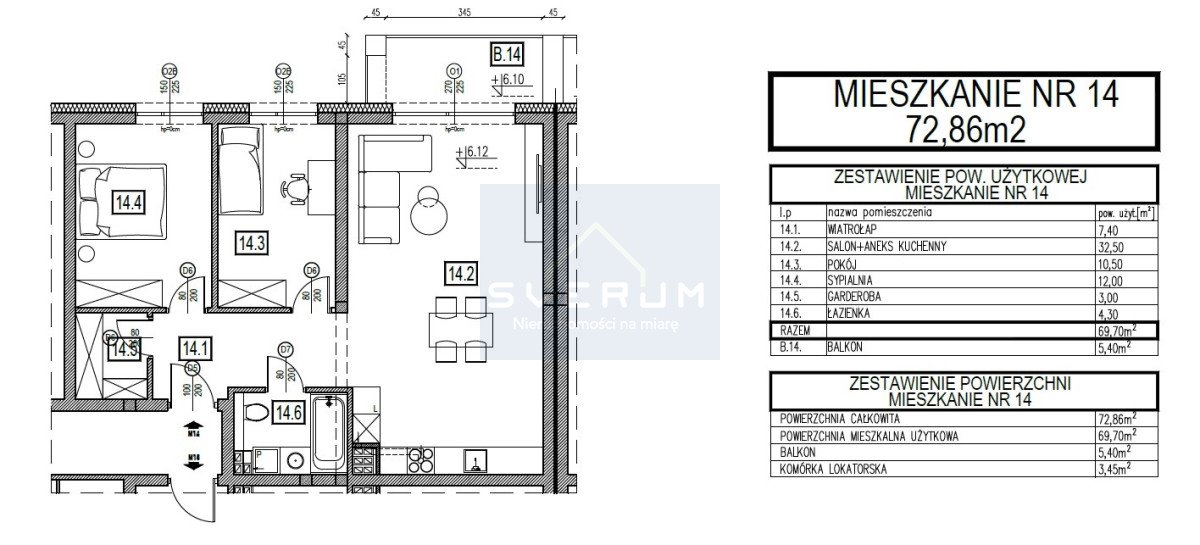 Mieszkanie trzypokojowe na sprzedaż Blachownia  70m2 Foto 10