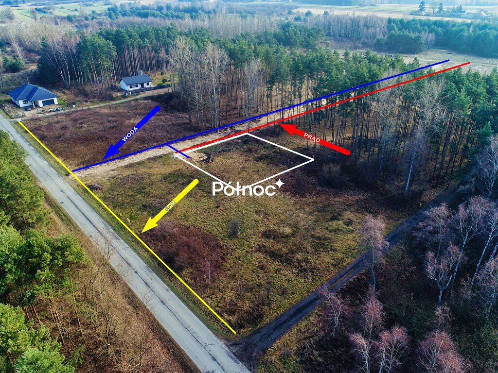 Działka 912 m² w Przybynowie z mediami i blisko natury Przybynów  912m2 Foto 1