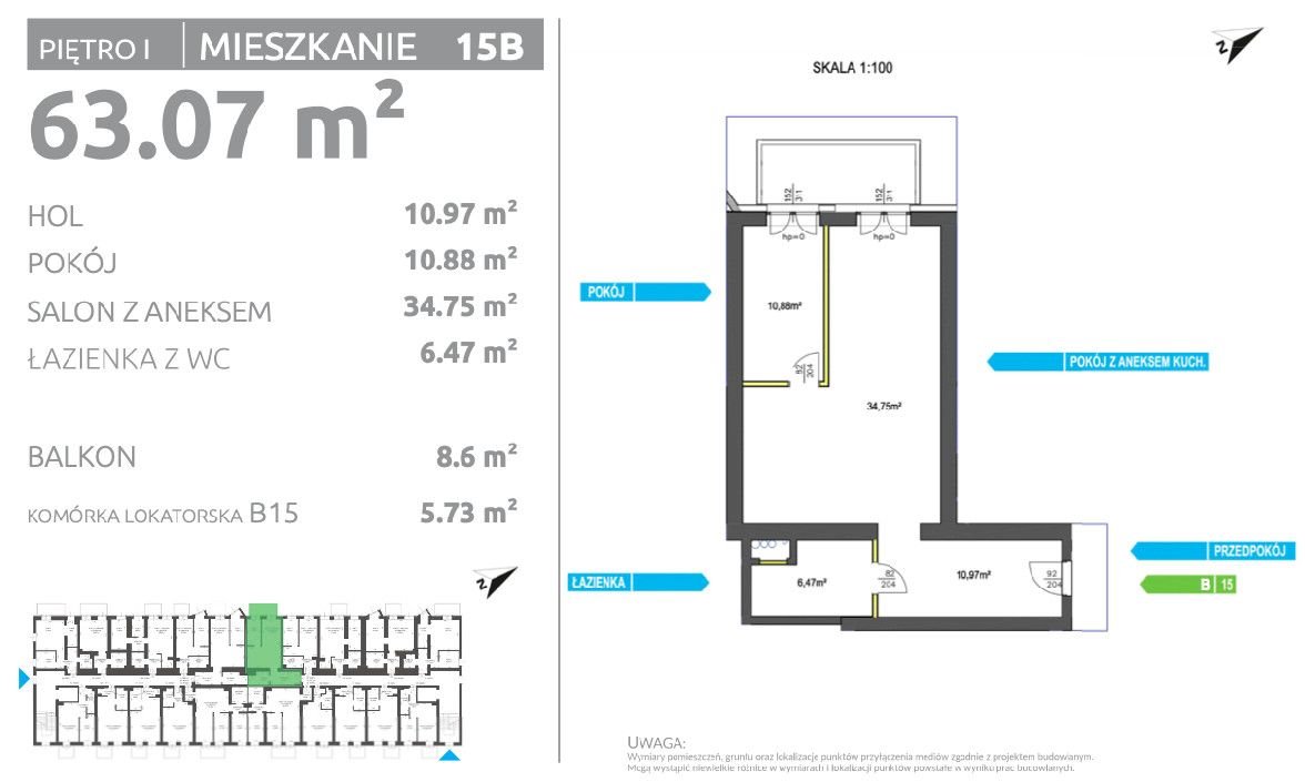 Mieszkanie dwupokojowe na sprzedaż Tarnowskie Góry, Adama Mickiewicza  63m2 Foto 3