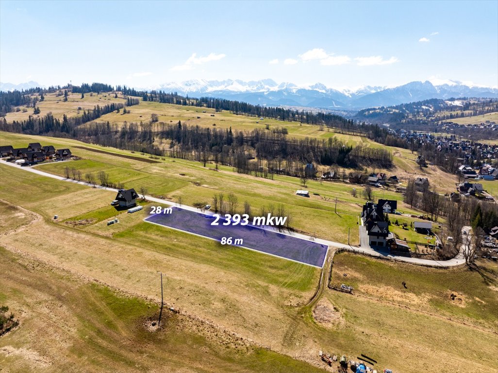 Działka 2393 m² z widokiem na Tatry i mediami Biały Dunajec, Tadeusza Kościuszki  2 393m2 Foto 1