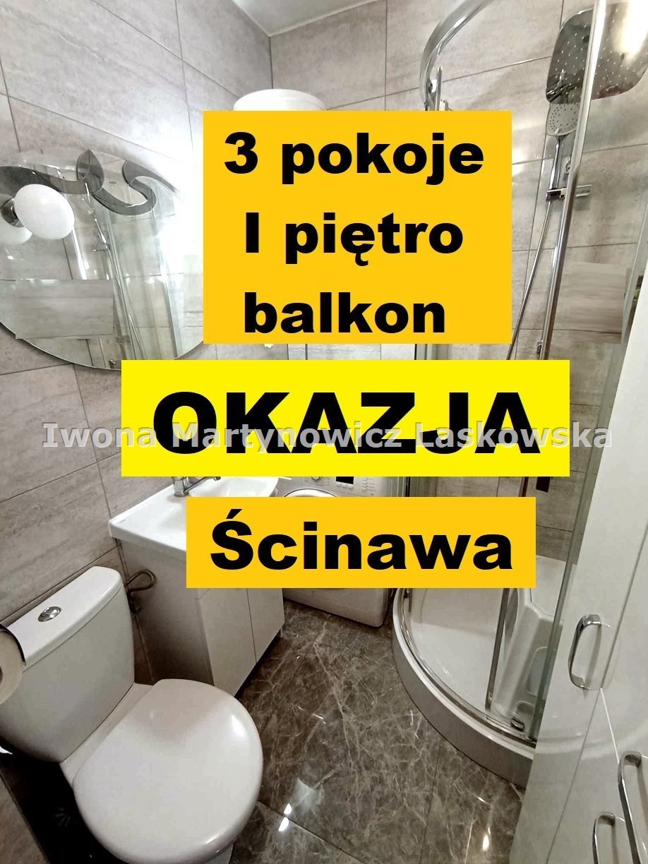 Mieszkanie trzypokojowe na sprzedaż Ścinawa  51m2 Foto 1