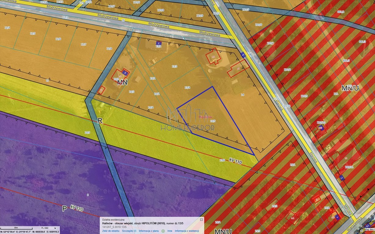 Działka budowlana na sprzedaż Hipolitów, Modrzewiowa  2 136m2 Foto 1