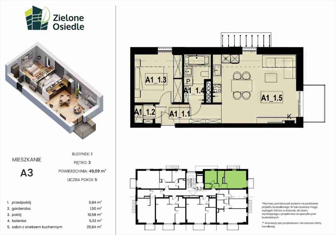 Mieszkanie dwupokojowe na sprzedaż Koszęcin, Jesienna  49m2 Foto 2