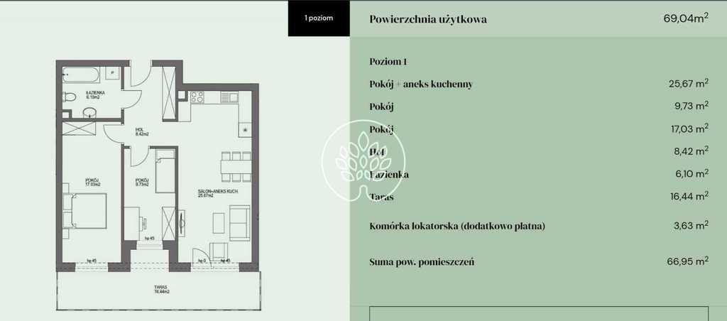 Mieszkanie trzypokojowe na sprzedaż Niemcz, Władysława Reymonta  69m2 Foto 6