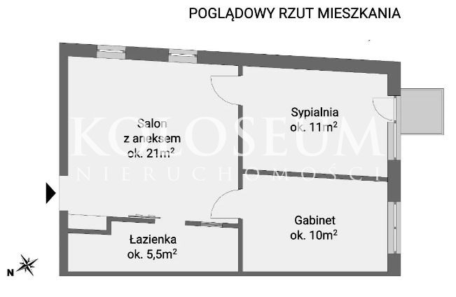 Mieszkanie trzypokojowe na sprzedaż Warszawa, Mokotów, Bogunki  48m2 Foto 7