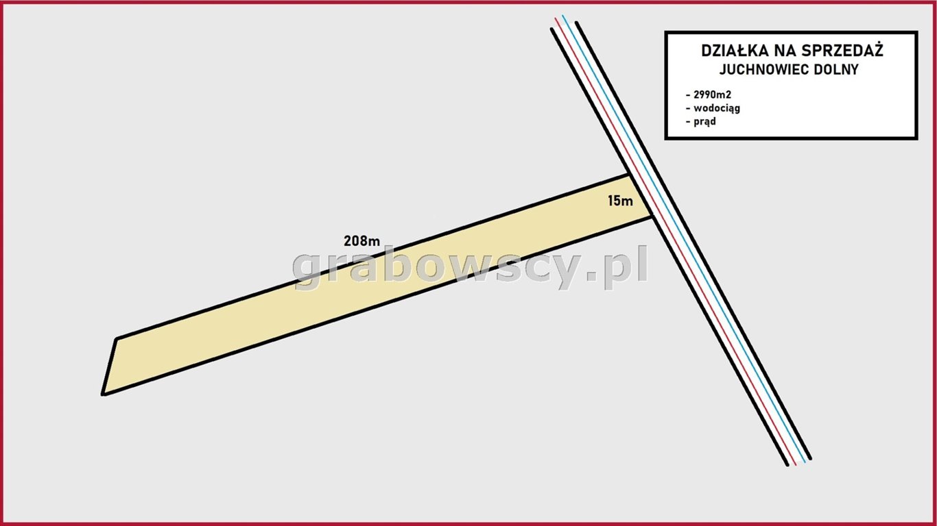 Polecam działkę 2990 m² z prądem i wodą w Juchnowcu Dolnym Juchnowiec Dolny  2 990m2 Foto 1