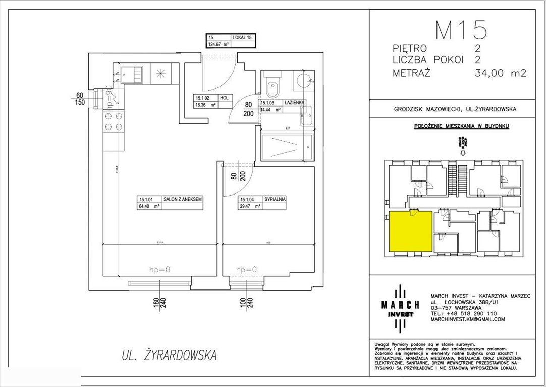 Mieszkanie dwupokojowe na sprzedaż Grodzisk Mazowiecki, Żyrardowska 13  34m2 Foto 3