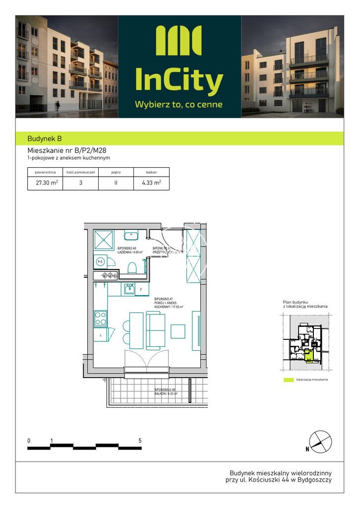 Kawalerka na sprzedaż Bydgoszcz, Śródmieście, Tadeusza Kościuszki  27m2 Foto 3