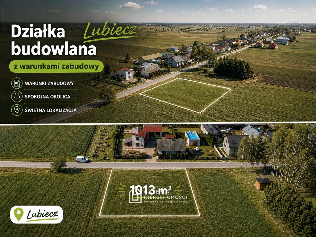 Na sprzedaż działka budowlana 1013 m² z warunkami zabudowy Lubiecz  1 013m2 Foto 1