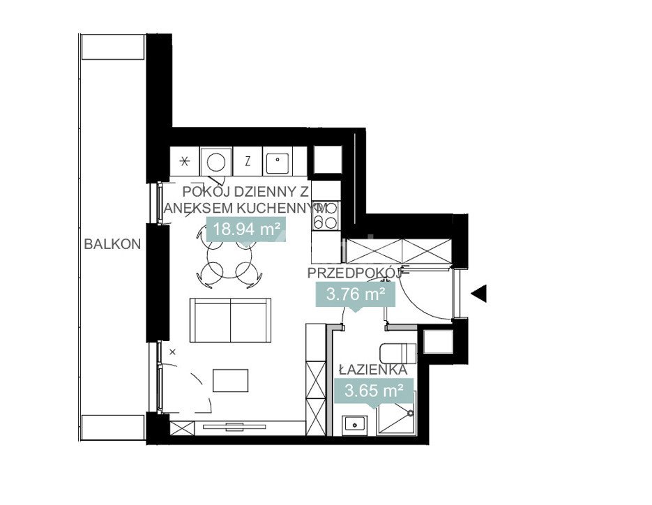 Kawalerka na sprzedaż Katowice  26m2 Foto 1