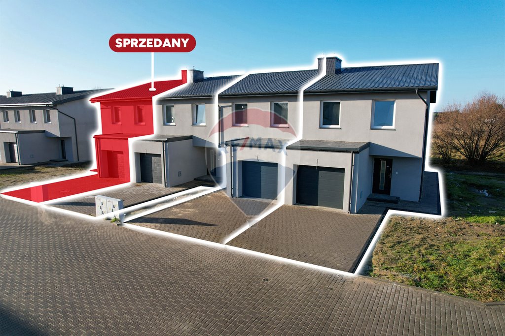 Nowoczesny dom w zabudowie szeregowej (125,75 m²) z garażem Koszalin, Połczyńska  126m2 Foto 1