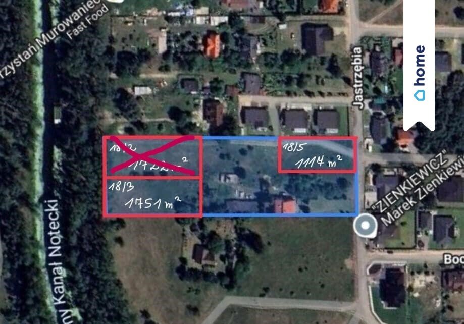 Działka pod dom z widokiem na Kanał Notecki - polecam! Murowaniec, Jastrzębia  1 751m2 Foto 1