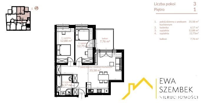 Zapraszam do 67 m² nowoczesnego mieszkania z balkonem w odrestaurowanej kamienicy Kraków, Krowodrza, Łobzów, ok. ul. Lea  67m2 Foto 1