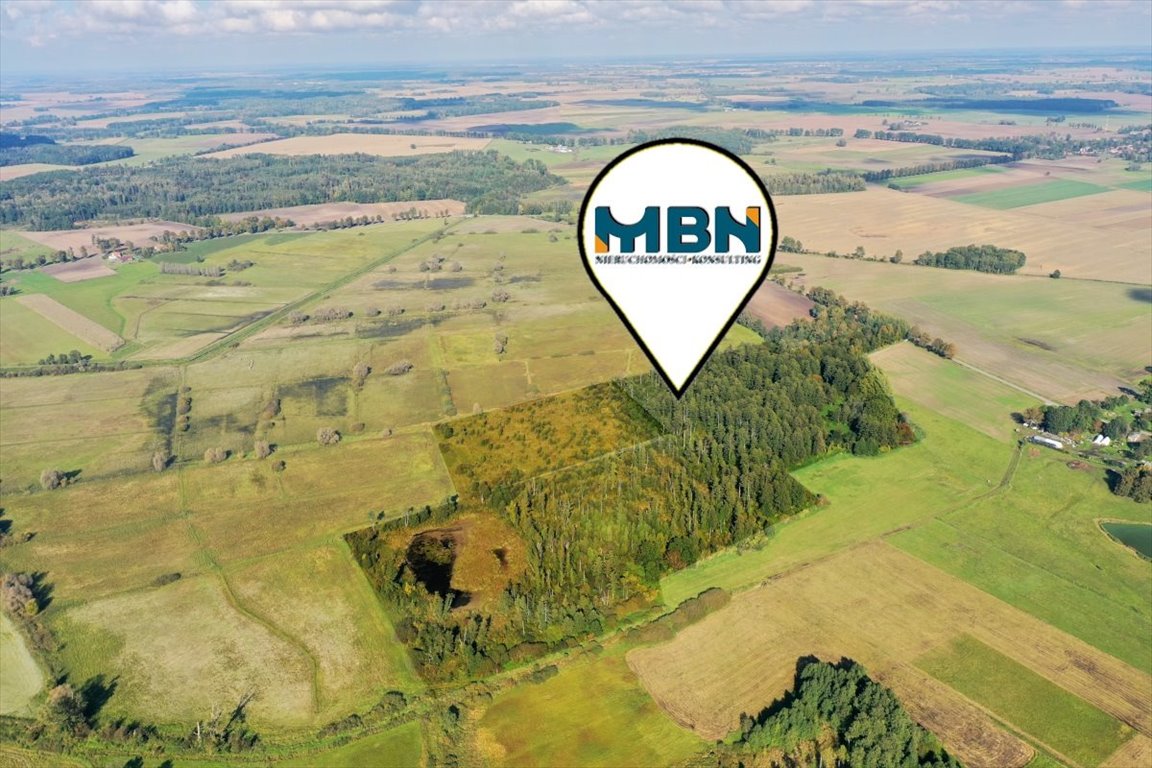 Działka 12,6 ha z lasem i zbiornikiem w Kolwinach Barciany, Kolwiny  126 200m2 Foto 1