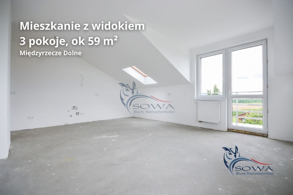 Do sprzedania przestronne 3-pokoje z widokiem na góry, 2 miejsca parkingowe Międzyrzecze Dolne  59m2 Foto 1