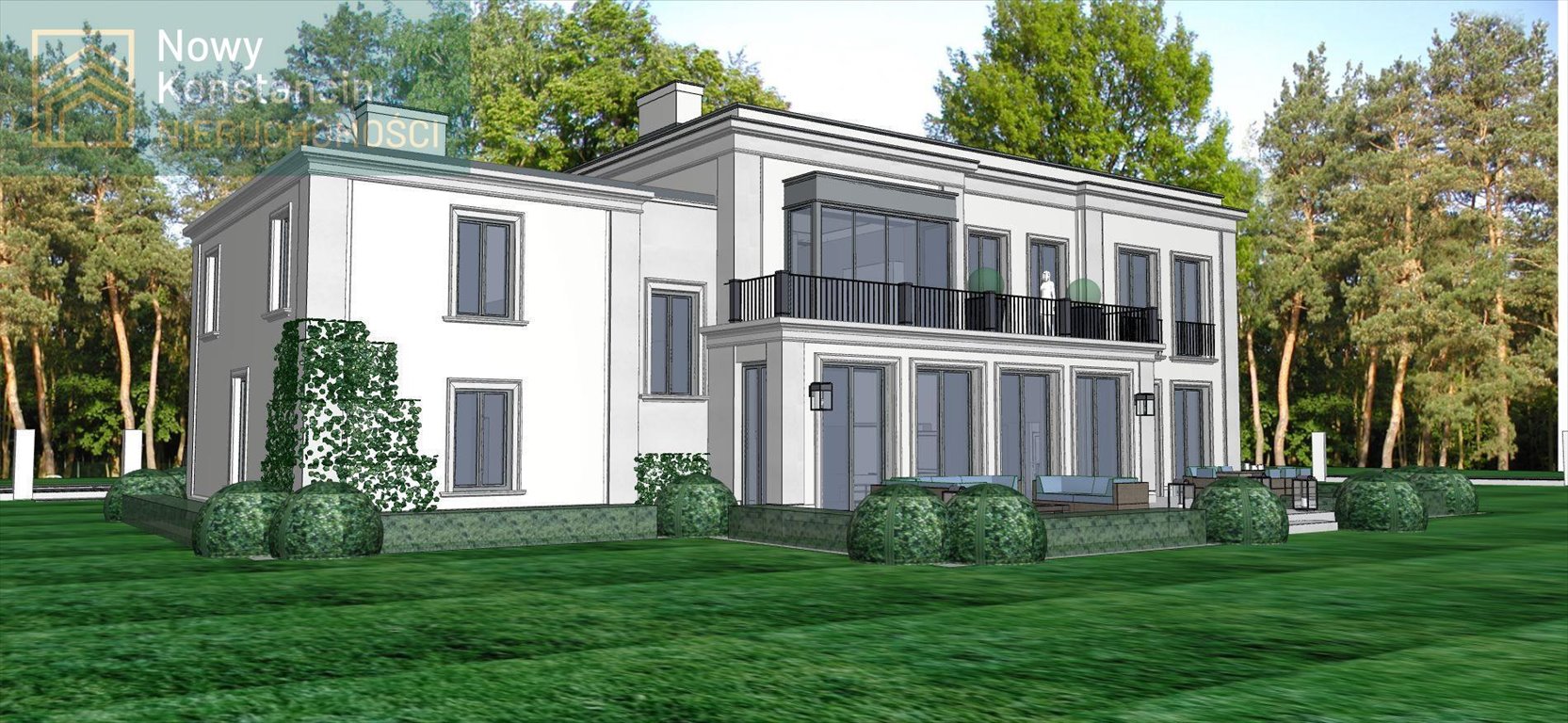 Działka 3018 m2 pod pensjonat z projektem i mediami Konstancin-Jeziorna, Strefa A Konstancina  3 018m2 Foto 1