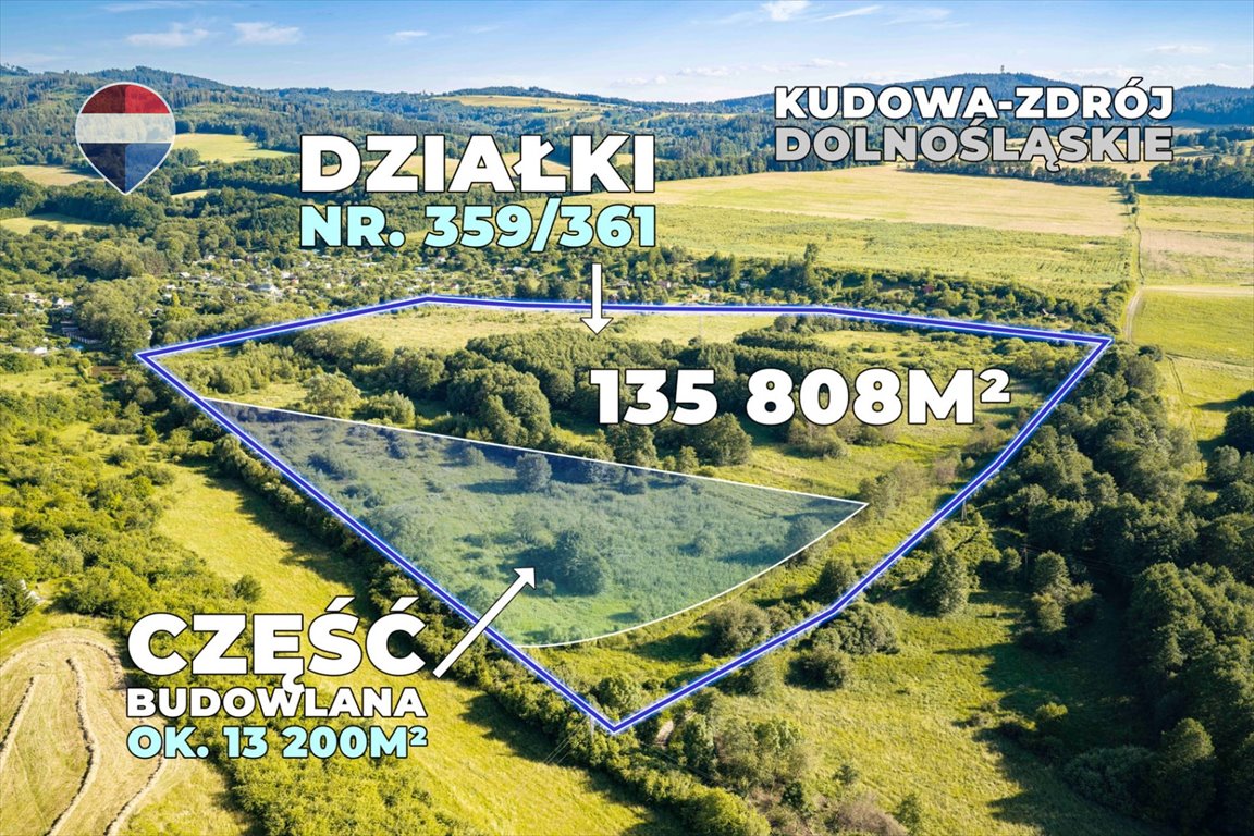 Do sprzedania duża działka 1358 m² pod zabudowę i rekreację Brzozowie, 0  135 808m2 Foto 1