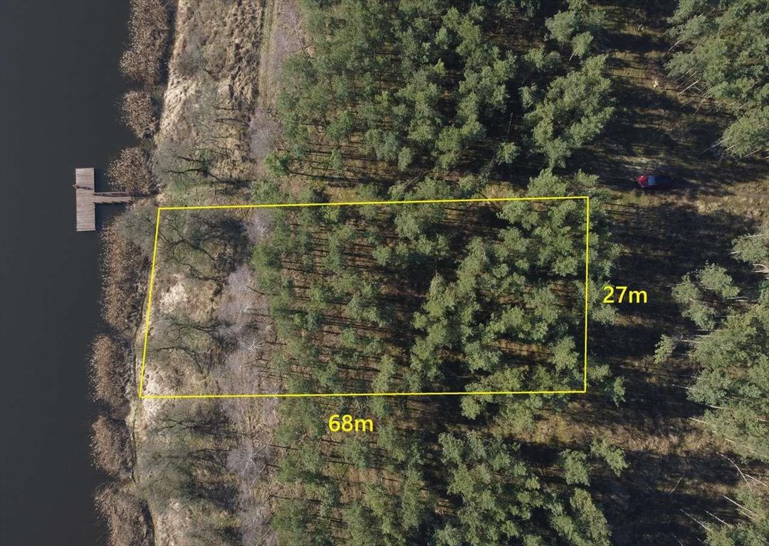 Działka nad jeziorem 1842 m² z linią 27m, prąd, las Dębnica  1 842m2 Foto 1