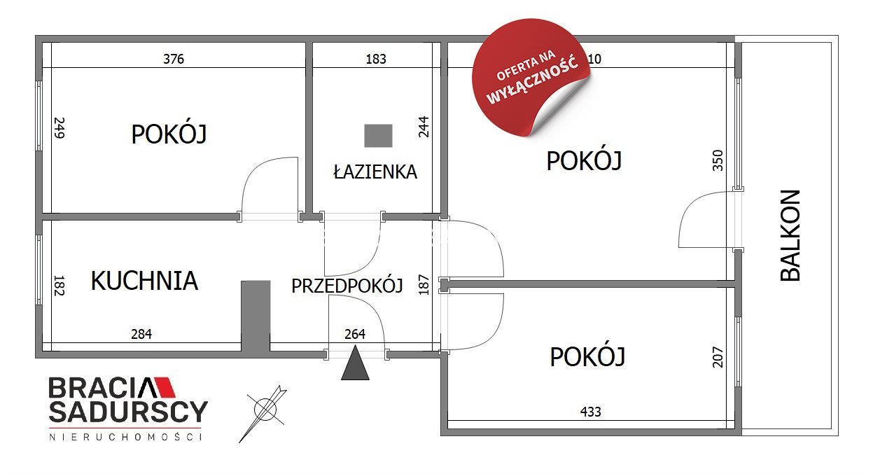 Mieszkanie trzypokojowe na sprzedaż Kraków, Bronowice, Bronowice Małe, Na Błonie  47m2 Foto 3