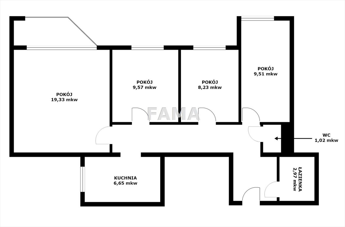 Mieszkanie czteropokojowe  na sprzedaż Włocławek, Zazamcze, Toruńska  70m2 Foto 2