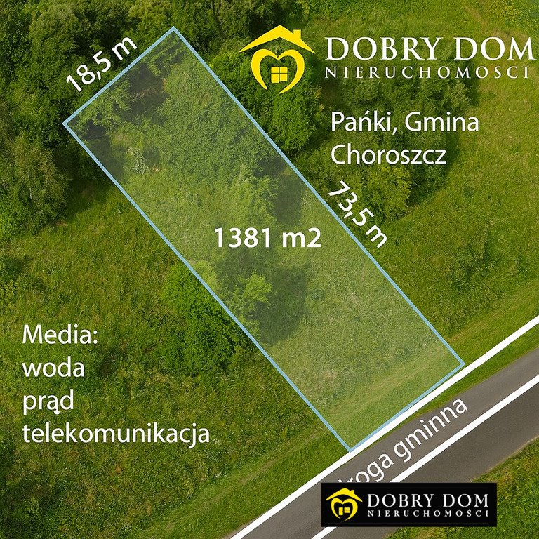 Działka budowlana na sprzedaż Pańki  1 381m2 Foto 1