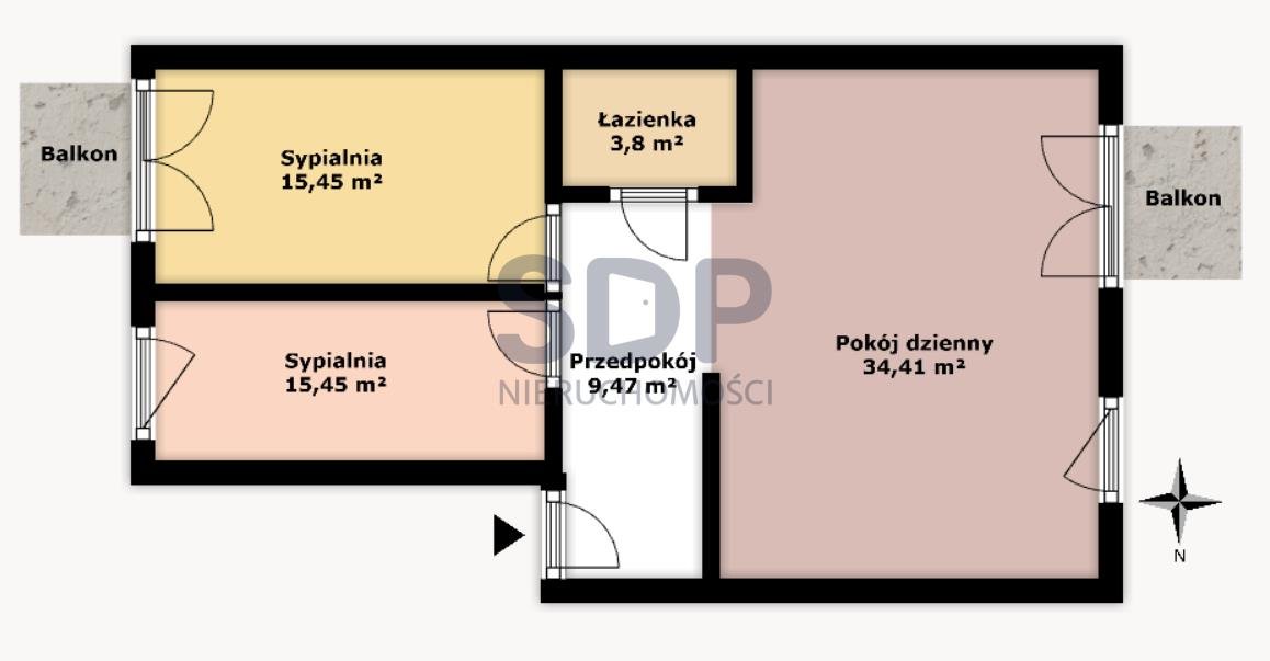 Mieszkanie trzypokojowe na sprzedaż Wrocław, Psie Pole, Poświętne, Kamieńskiego Henryka Michała  76m2 Foto 2