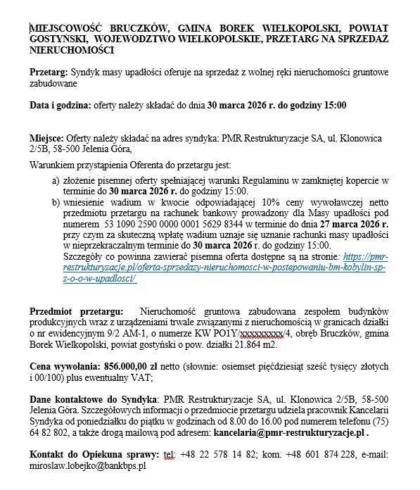 Na sprzedaż grunt z zabudową w Bruczkowie – 21 864 m2 Bruczków  21 864m2 Foto 1