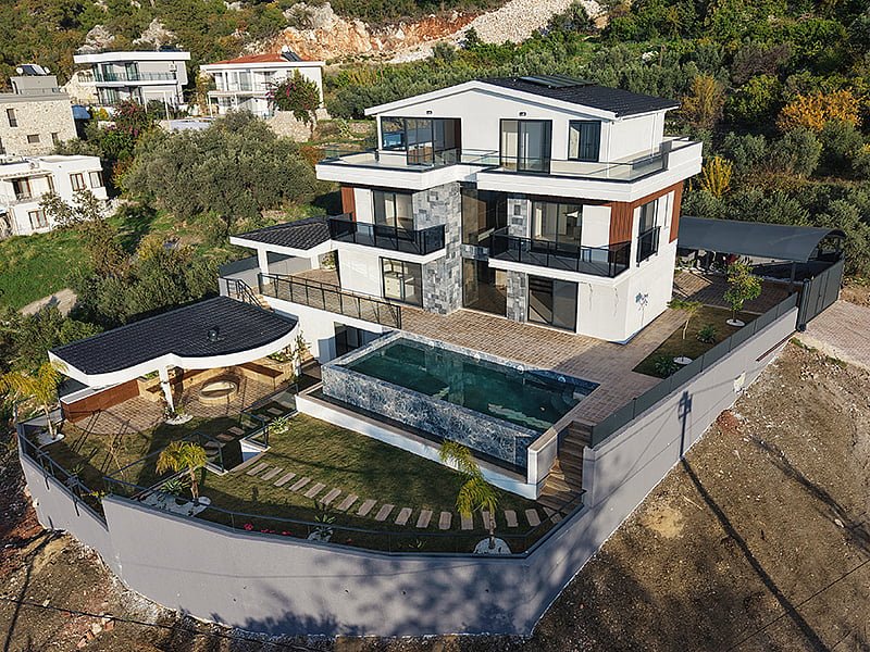 Luksusowy dom z widokiem na morze, basen i sauna Turcja, Fethiye, Uzunyurt, Fethiye, Muğla  420m2 Foto 1