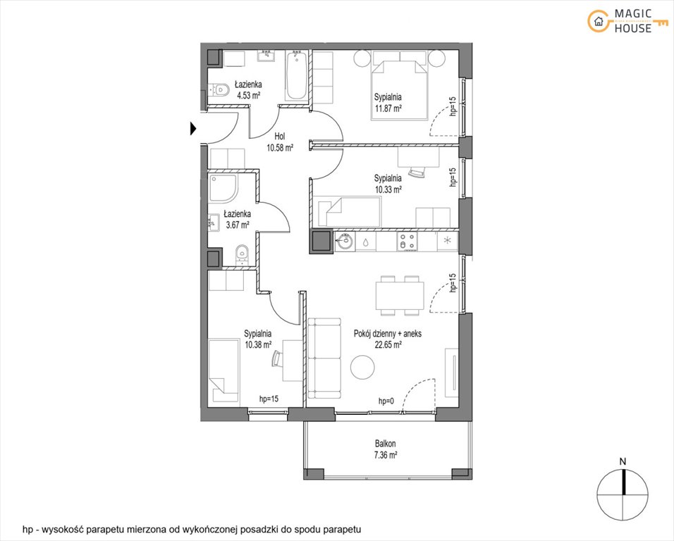 Do sprzedania nowoczesne 1-pokojowe mieszkanie Smart House w Gdańsku Gdańsk, Jasień, Lawendowe Wzgórze  74m2 Foto 1