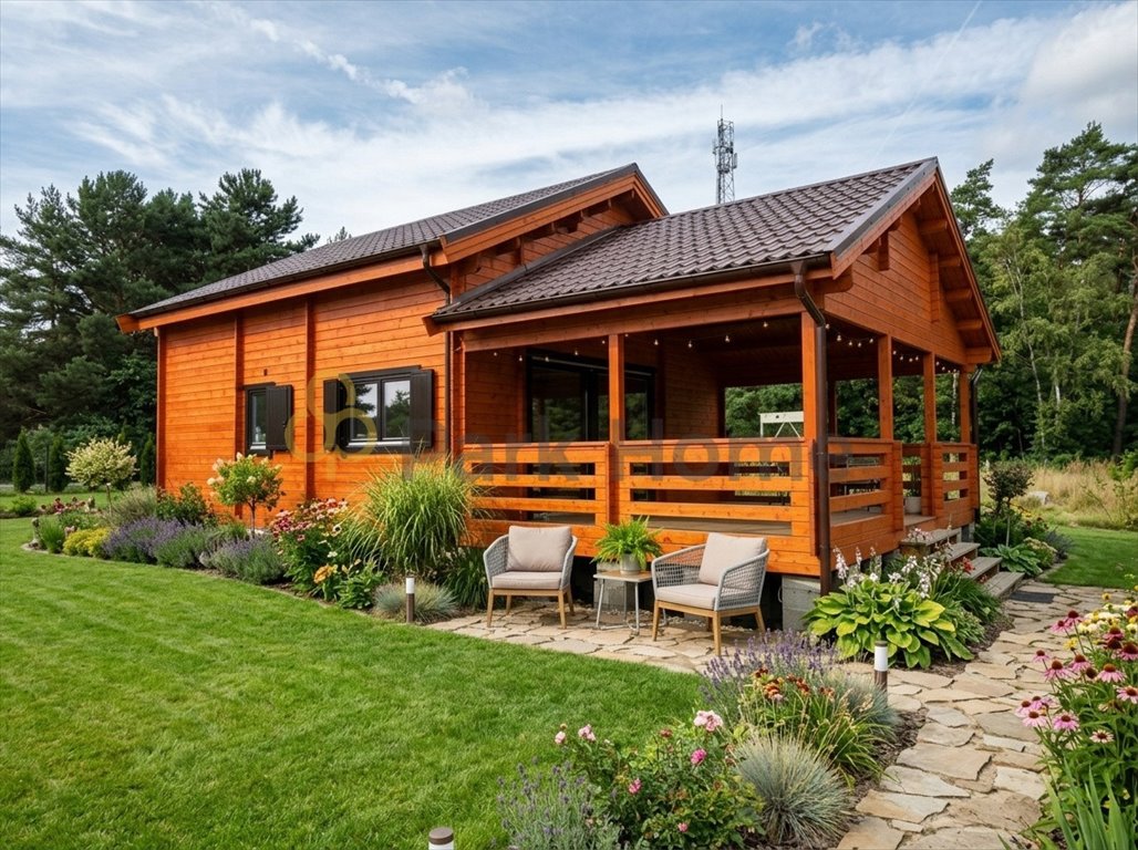 Nowoczesny dom 90 m² z antresolą i tarasem (Niesulice): Niesulice