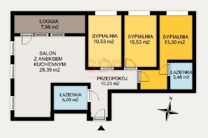 Mieszkanie czteropokojowe  na sprzedaż Wrocław, Śródmieście, Kleczków, Wybrzeże Conrada - Korzeniowskiego  81m2 Foto 3