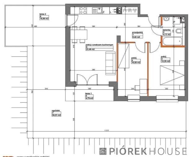 Mieszkanie 59 m² z ogrodem i tarasami na Białołęce Warszawa, Białołęka, Konik Polny  59m2 Foto 1