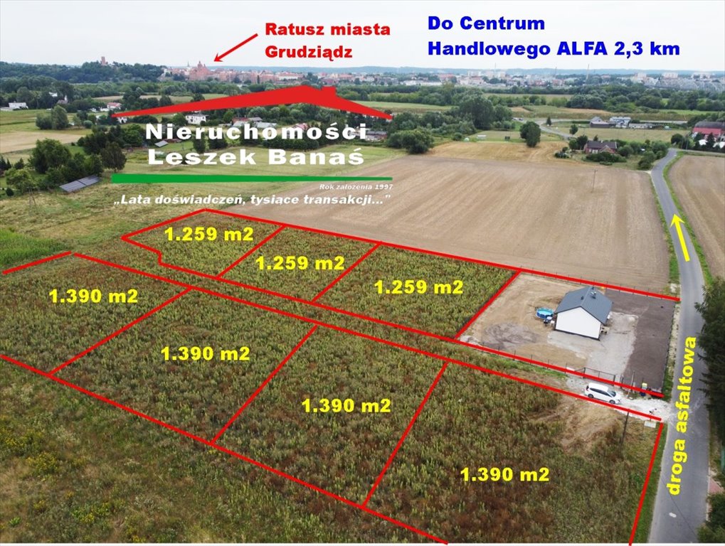 Działka budowlana na sprzedaż Grudziądz  1 390m2 Foto 1