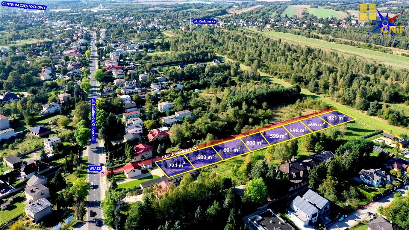 Działka budowlana na sprzedaż Częstochowa, Wyczerpy Górne  603m2 Foto 1