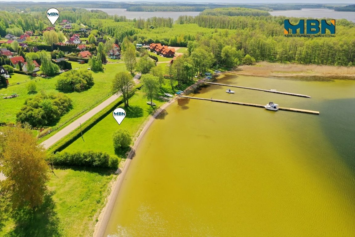 Działka z udziałem w plaży nad Kisajnem – 1283 m² Giżycko, Pierkunowo  1 283m2 Foto 1
