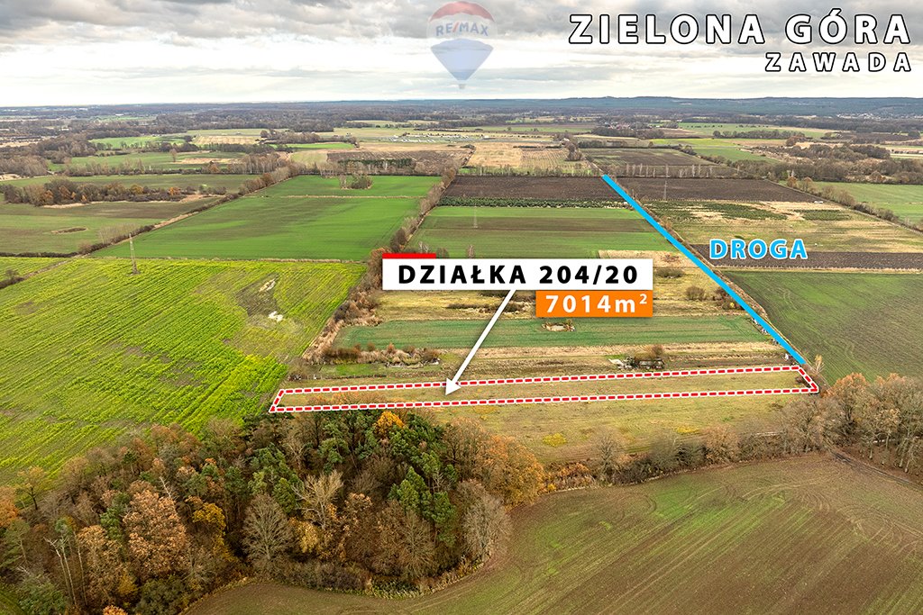 Działka rolna na sprzedaż Zielona Góra, Zawada  7 014m2 Foto 4