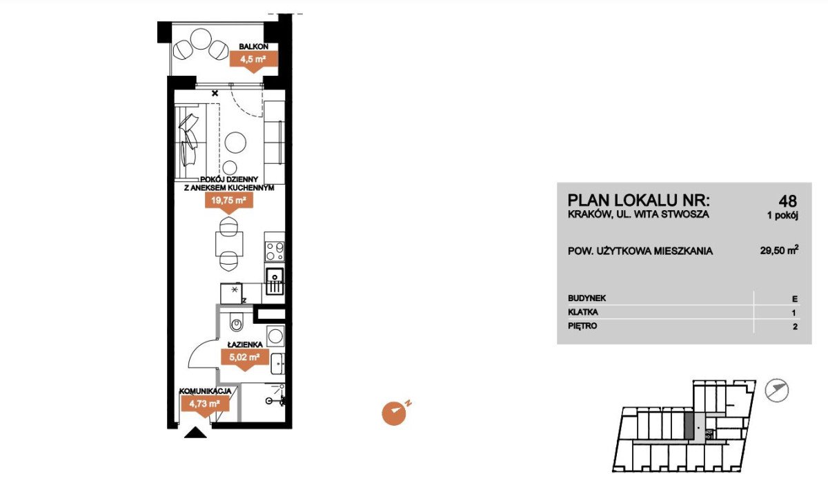 Kawalerka na sprzedaż Kraków, Stare Miasto, Wita Stwosza  30m2 Foto 9