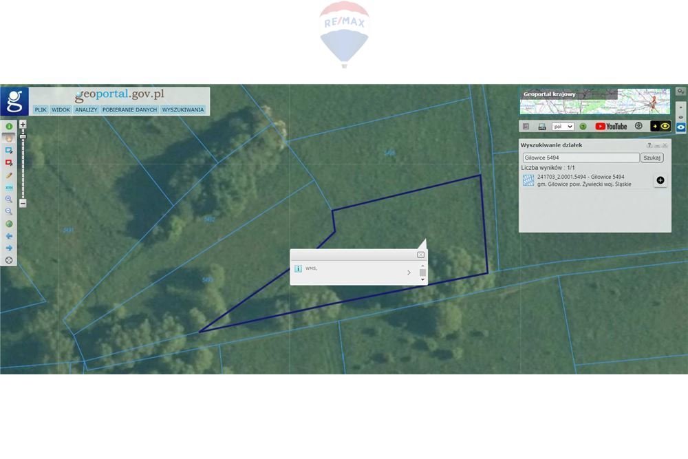 Działka rolna 1622 m² z dostępem do drogi w Gilowicach Gilowice  1 622m2 Foto 1